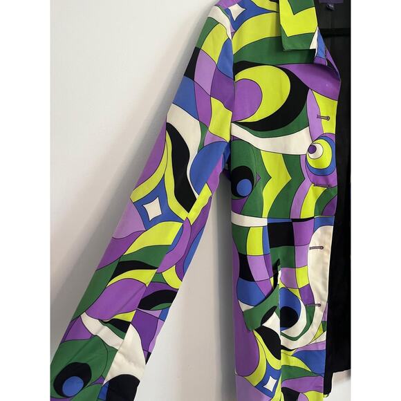 Regal Regency Blazer Women L Multicolor Psychedelic Print Mod 60s Style - Picture 5 of 6
